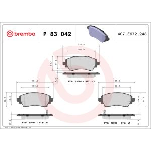 Levyjarrun jarrupalasarja BREMBO P 83 042