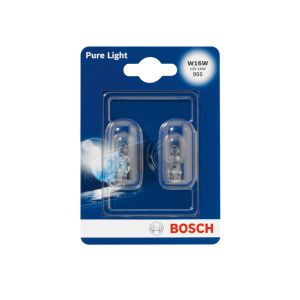 P27/7w lamp BOSCH W16W Pure Light 12V/16W, 2 Stuk