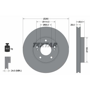 Disque de frein TEXTAR 92179003 avant, ventilé, 1 Stück