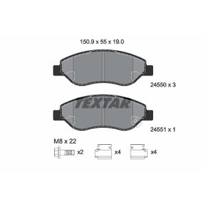 Jeu de plaquettes de frein TEXTAR 2455001, avant