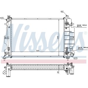 Nissens 61917 Radiatore Raffreddamento Motore - Compatibile Con Fiat Grande Punto, Punto Evo, Fiorino, Qubo