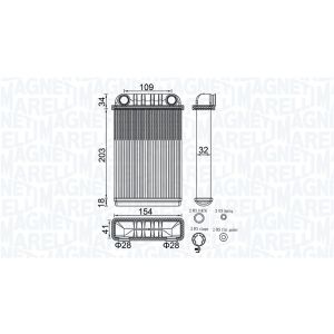 Kachelradiateur, interieurverwarming MAGNETI MARELLI 350218512000