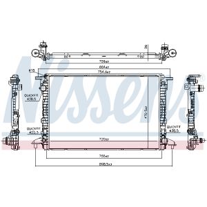 Radiador, refrigeración de motor NISSENS 606462