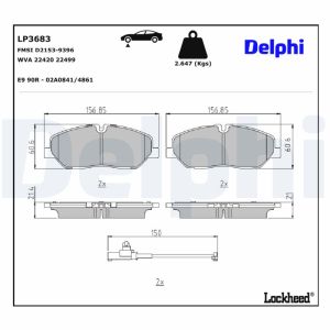 Bremsbelagsatz, Scheibenbremse DELPHI LP3683