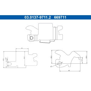 Kit de réparation (mâchoires de frein) ATE 03.0137-9711.2