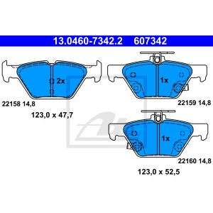 Bremsbelagsatz ATE 13.0460-7342.2, Hinten