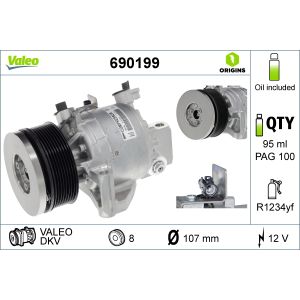 Compressor, ar condicionado VALEO 690199