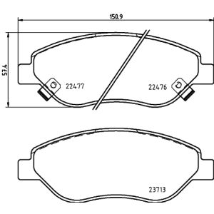 Bremsbelagsatz BREMBO P 23 178, Vorne