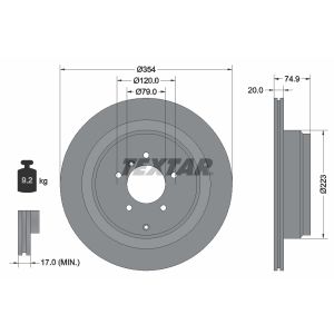 Bremsscheibe TEXTAR 92175503 hinten, belüftet, 1 Stück