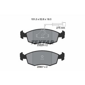 Bremsbelagsatz TEXTAR 2322901, Vorne