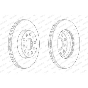 Bremsscheibe FERODO DDF2400C-1 vorne, belüftet, 1 Stück