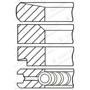 Jeu de segments de piston GOETZE ENGINE 08-278000-00