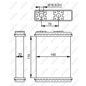 Lämmönvaihdin, matkustamon lämmitysjärjestelmä NRF 52230