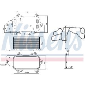 Enfriador de aceite, aceite de motor NISSENS 91225