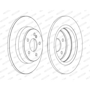 Discos de freno FERODO DDF1675C trasero, macizo, 2 Pieza