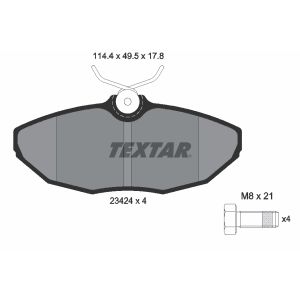 Bremsbelagsatz TEXTAR 2342401, Hinten