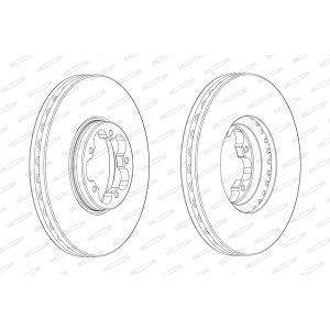 Jarrulevy FERODO DDF2470-1 edessä, tuuletettu, 1 kpl