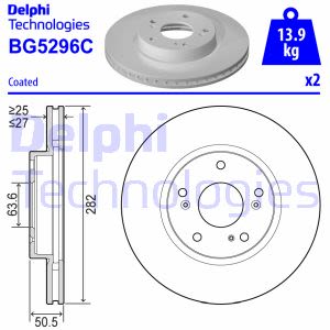 Disco freno DELPHI BG5296C fronte, ventilato, altamente carbonizzato, 2 pezzo