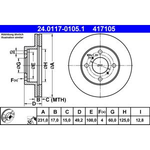 Bremsscheibe ATE 24.0117-0105.1