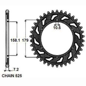 Tandwiel achter SUNSTAR SUNR1-4698-45