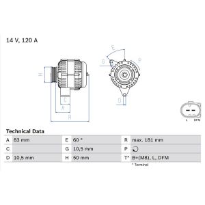 Driefasige generator BOSCH 0 986 047 530