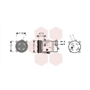Compressor, ar condicionado VAN WEZEL 3700K277