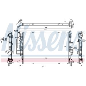 Radiador, refrigeración de motor NISSENS 606215