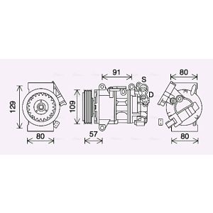 Compressor, ar condicionado AVA COOLING PEAK407