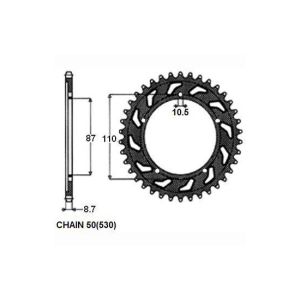 Tandwiel achter SUNSTAR SUNR1-5383-48