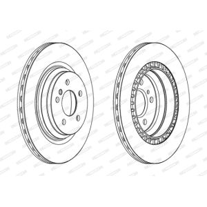 Remschijf FERODO DDF1771C-1 achter, geventileerd, 1 Stuk