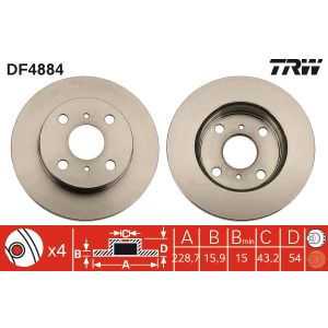 Disco de travão TRW DF4884