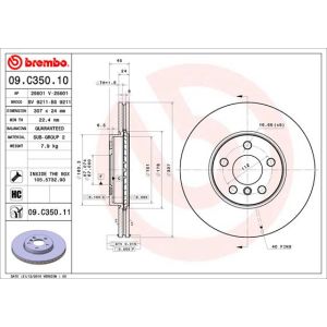 Jarrulevy BREMBO 09C35011 edessä, tuuletettu, erittäin hiilihappoinen, 1 kpl