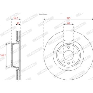 Disco de freno FERODO DDF2810C-1 vorne, ventilado , 1 Pieza