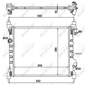 Radiatore, raffreddamento motore NRF 53195