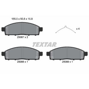 Kit de plaquettes de frein, frein à disque TEXTAR 2508703, Avant