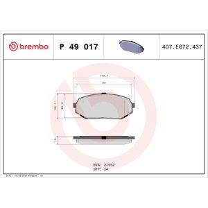 Levyjarrun jarrupalasarja BREMBO P 49 017
