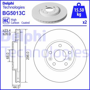 Bremsscheiben DELPHI BG5013C vorne, belüftet, hochkarbonisiert, 2 Stück