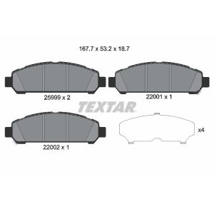 Kit de plaquettes de frein, frein à disque TEXTAR 2599901, Avant