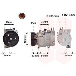 Compressor, ar condicionado VAN WEZEL 1300K259