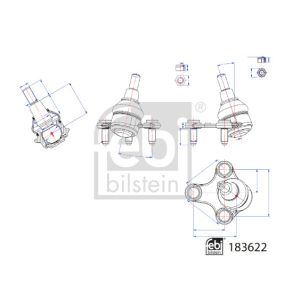 Giunto di supporto/guida FEBI BILSTEIN 183622