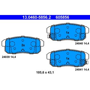 Bremsbelagsatz, Scheibenbremse ATE 13.0460-5856.2