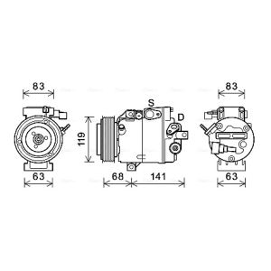 Compresor, aire acondicionado AVA COOLING HYK342