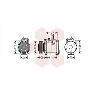 Compresor, aire acondicionado VAN WEZEL 0700K112