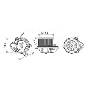 Motor elétrico, ventilador interior AVA COOLING CN8503