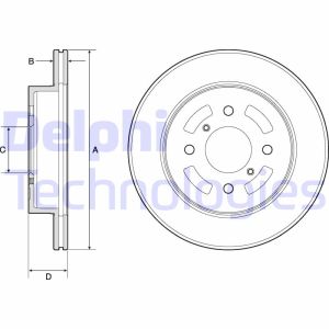 Jarrulevy DELPHI BG3941 etupuolella/tuuletettu/2 kpl