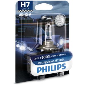 Lámpara incandescente halógena PHILIPS H7 RacingVision GT200 12V, 55W