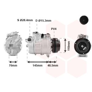 Compresor, aire acondicionado VAN WEZEL 0600K332