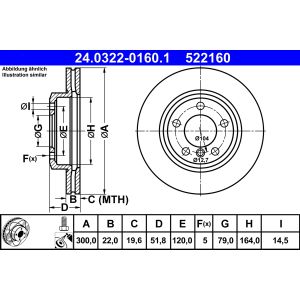 Jarrulevy ATE Power Disc 24.0322-0160.1, 1 kpl