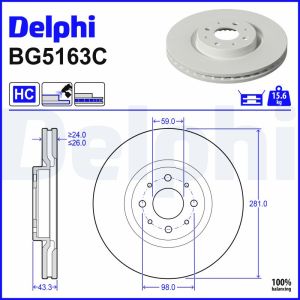 Bremsscheibe DELPHI BG5163C