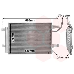 Condensator, airconditioning VAN WEZEL 32005177
